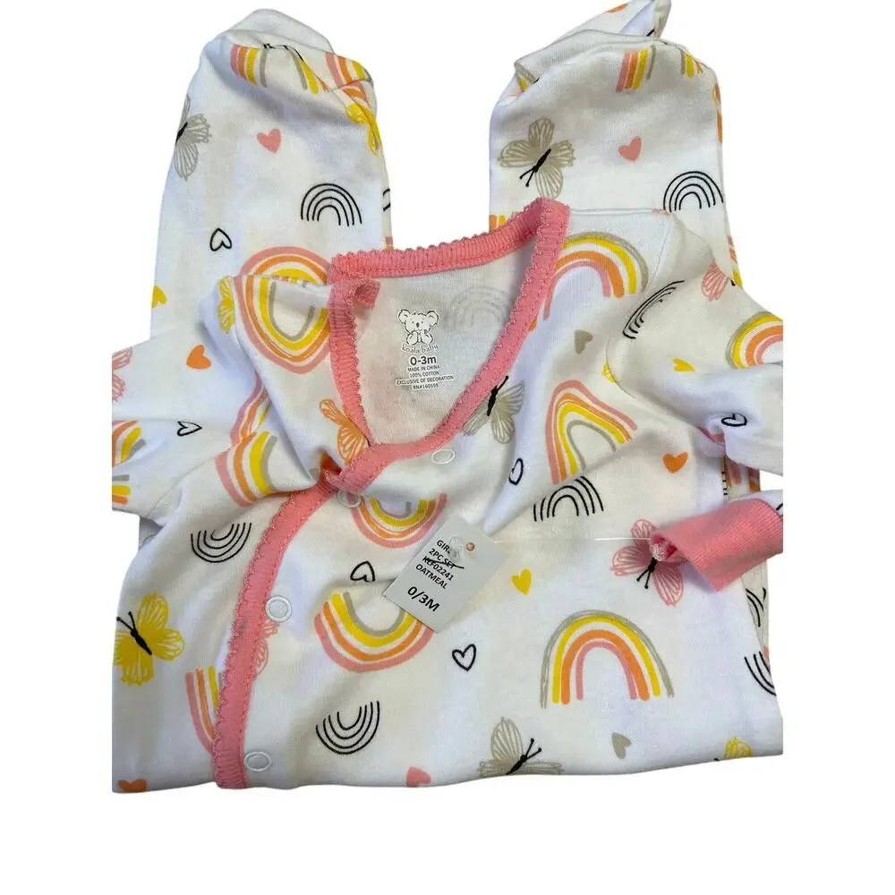 Koala Baby Butterfly Pajamas- size 0-3 months